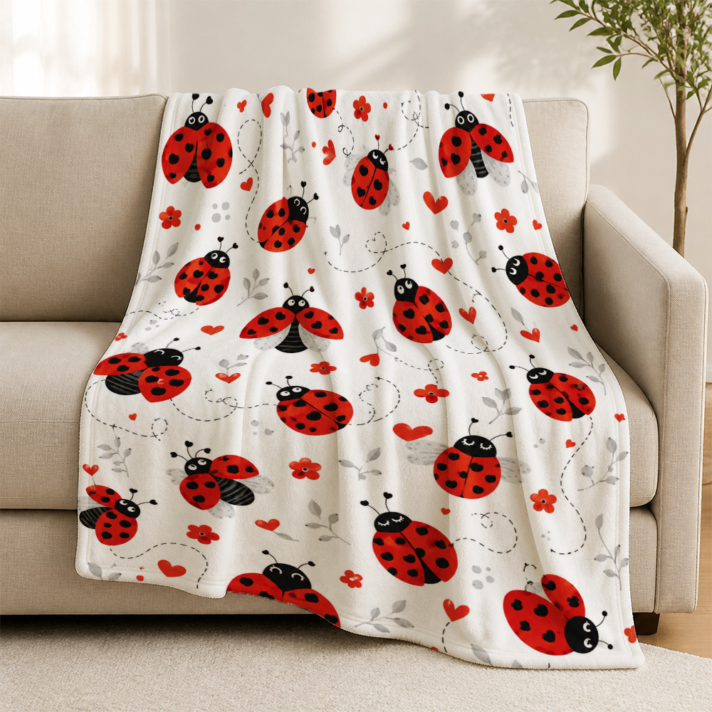 Baby Nursery In Hospital - Whimsical Ladybug Print Throw Blanket for