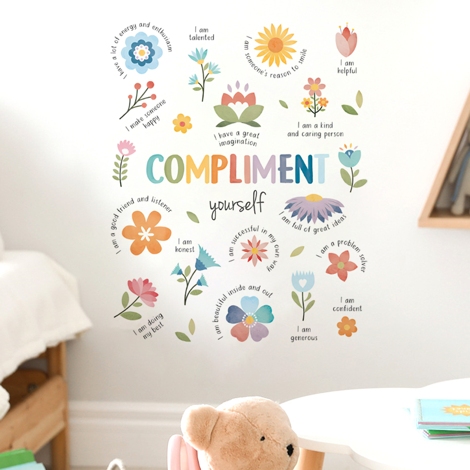 Baby Nursery Quotes Wall Art - English Colorful Inspirational Quotes Watercolor Wall