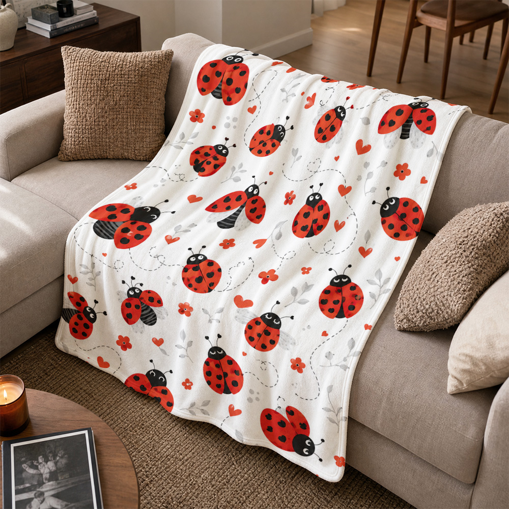 Whimsical Ladybug Print Throw  - Baby Nursery In Hospital ulasan dan harga