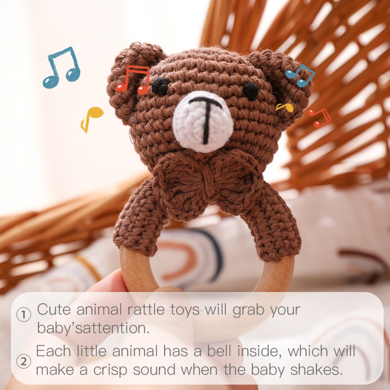 Wooden Baby Crib Mobile Rattle - Baby Nursery Music ulasan dan harga