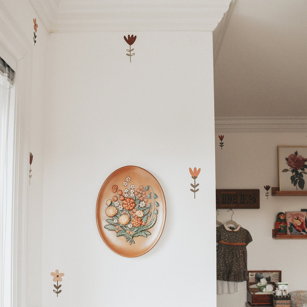 Boho Meadow Flowers Watercolor - Baby Nursery Vinyl Wall Stickers ulasan dan harga