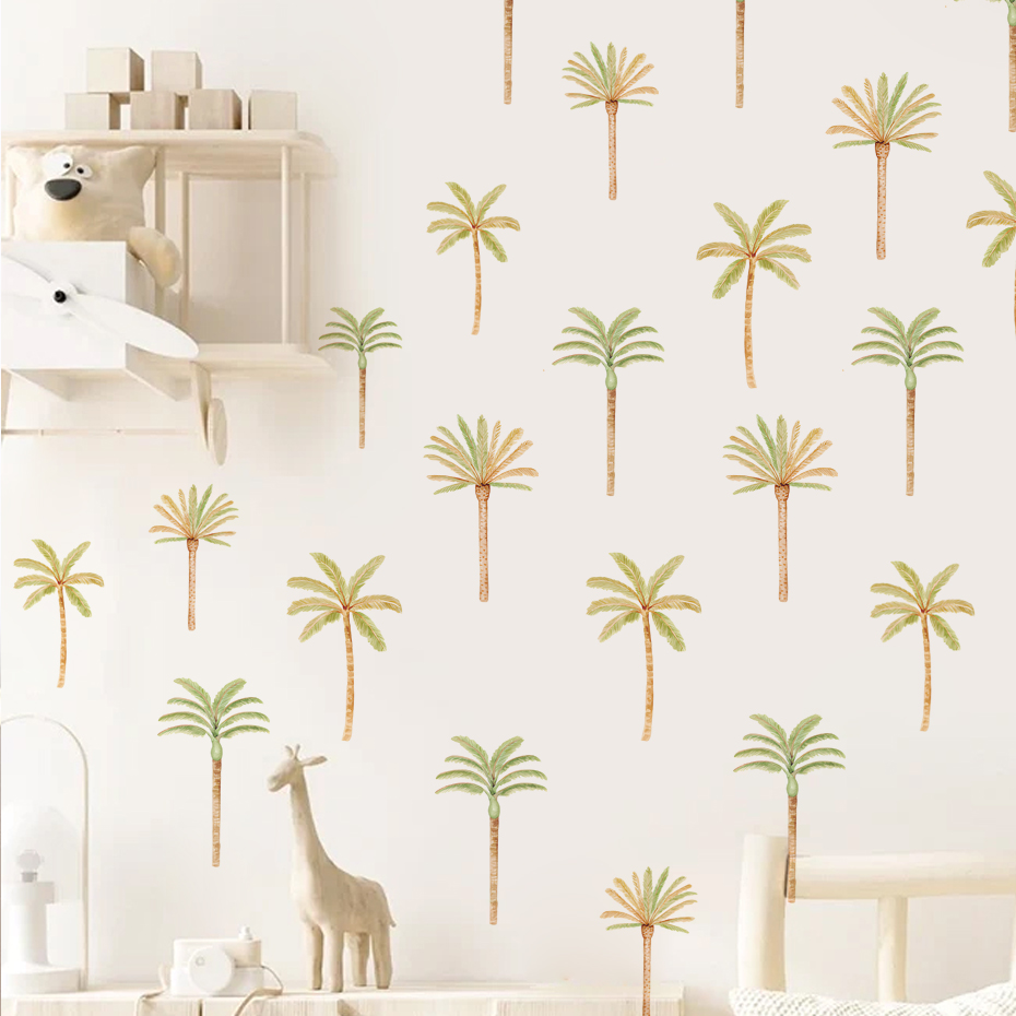 Boho Coconut Palm Tree Wall St - Baby Nursery Vinyl Wall Stickers ulasan dan harga
