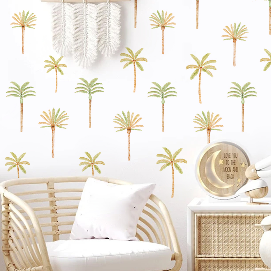 Boho Coconut Palm Tree Wall St - Baby Nursery Vinyl Wall Stickers ulasan dan harga
