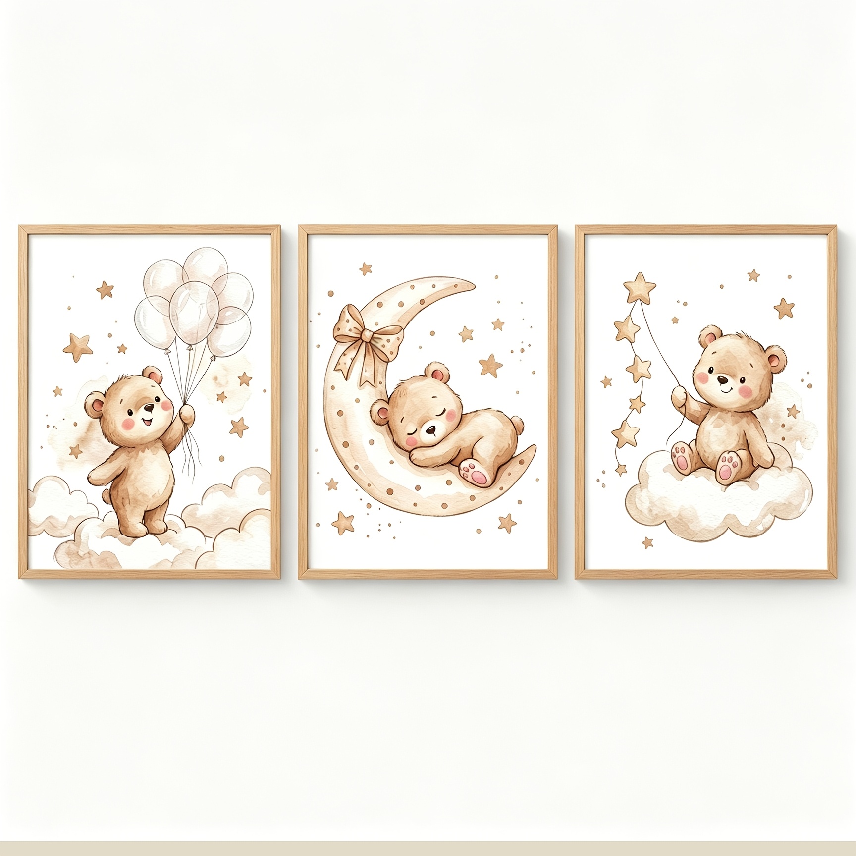 （NOframe 3PCS）-2D Flat, Kawaii - Baby Nursery Gender Neutral ulasan dan harga