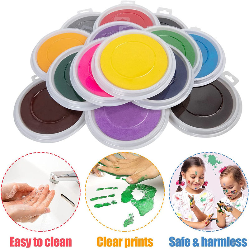 5 Large Round Craft Ink Pads N - Footprint Ink Kit ulasan dan harga