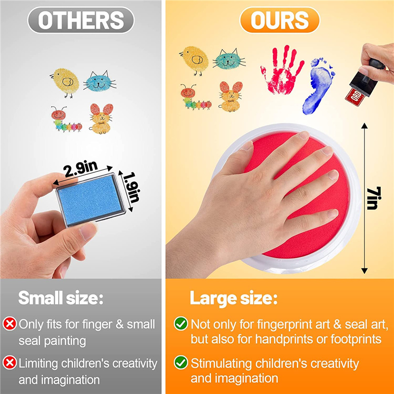 5 Large Round Craft Ink Pads N - Footprint Ink Kit ulasan dan harga