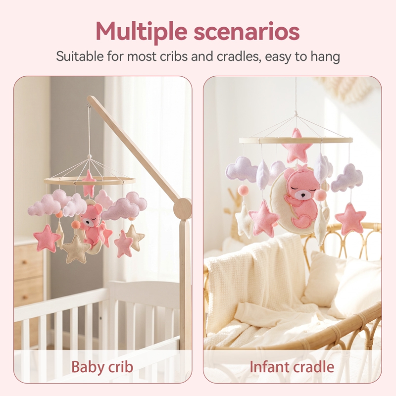 1Pc Wooden Baby Crib Mobile Mu - Baby Nursery Music ulasan dan harga