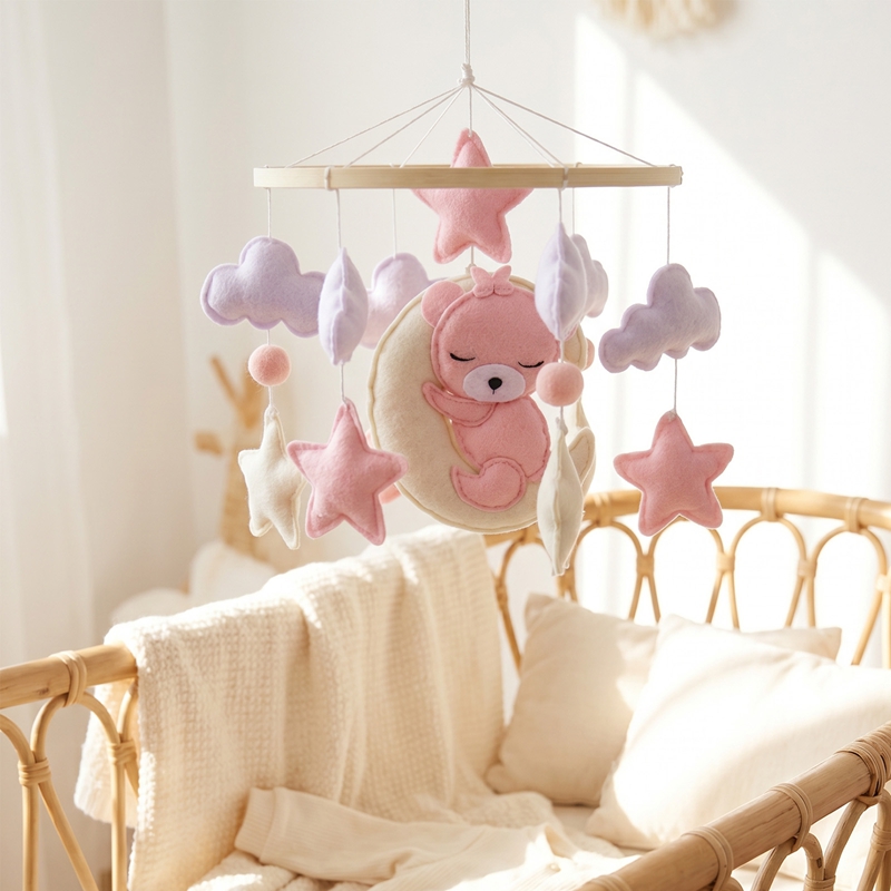 1Pc Wooden Baby Crib Mobile Mu - Baby Nursery Music ulasan dan harga