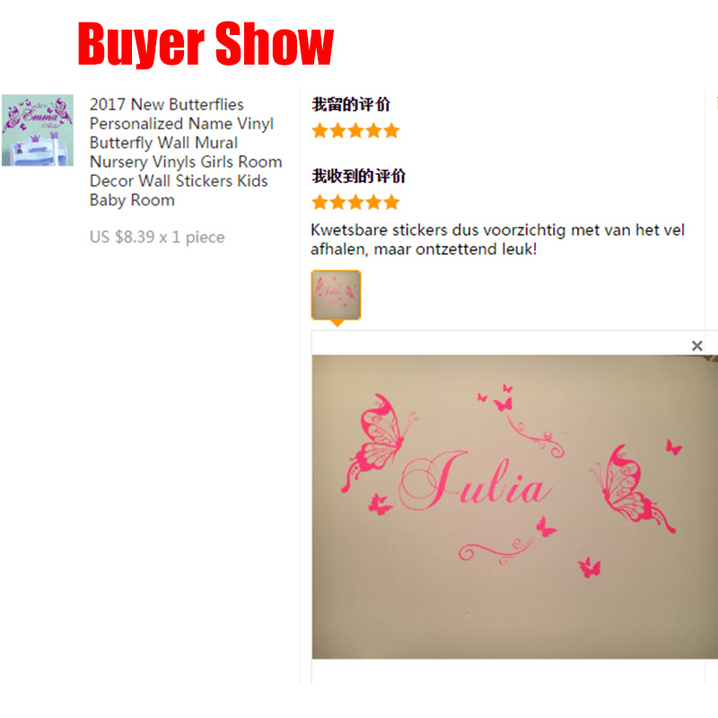New Butterflies Personalized N - Baby Nursery Vinyl Wall Stickers ulasan dan harga