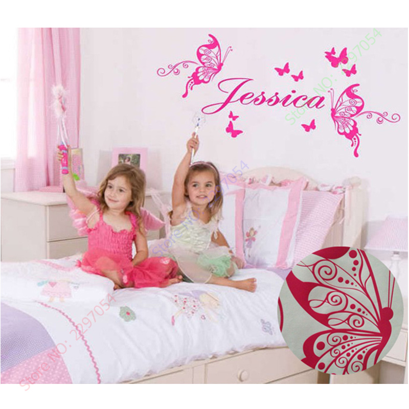 New Butterflies Personalized N - Baby Nursery Vinyl Wall Stickers ulasan dan harga