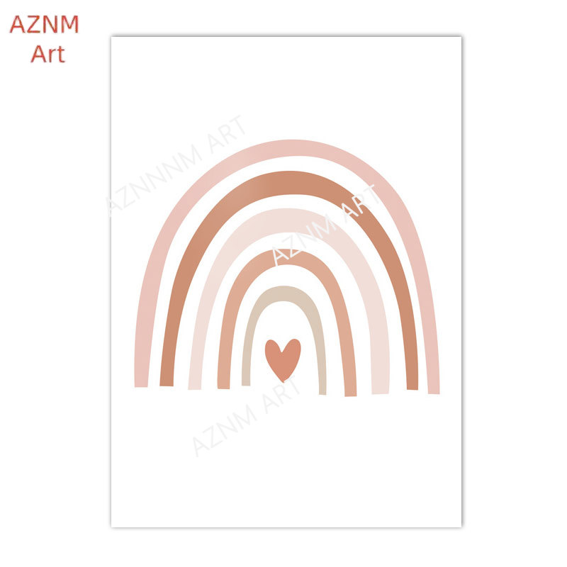 1/3PCS ，Cartoon Heart Rainbow  - Baby Nursery Prints ulasan dan harga