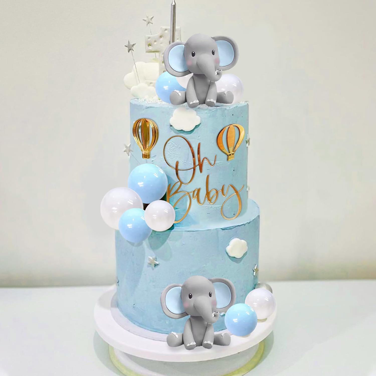 Elephant Cake Decoration Baby  - Baby Nursery Hot Air Balloon ulasan dan harga