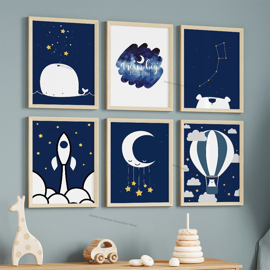 Cartoon Hot Air Balloon Rocket - Baby Nursery Hot Air Balloon ulasan dan harga