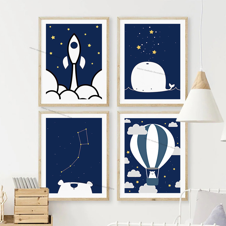 Cartoon Hot Air Balloon Rocket - Baby Nursery Hot Air Balloon ulasan dan harga