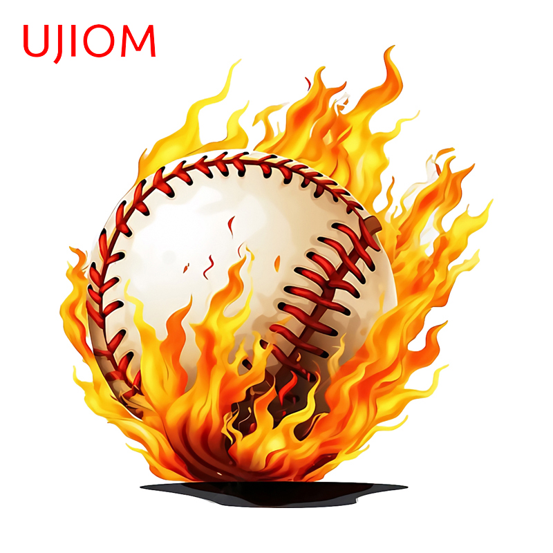 UJIOM Baseball with Flame Wall - Baby Nursery Vinyl Wall Stickers ulasan dan harga