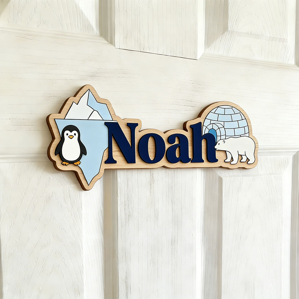 Arctic Penguin & Polar Bear Cu - Baby Nursery Wall Art ulasan dan harga