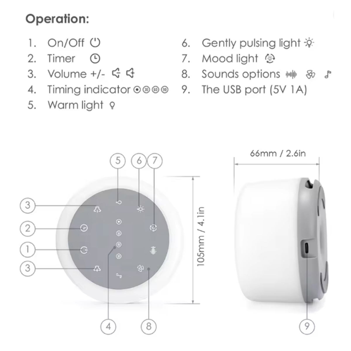 2025+ Portable Sleep Sound Mac - Baby Sound Machine White ulasan dan harga
