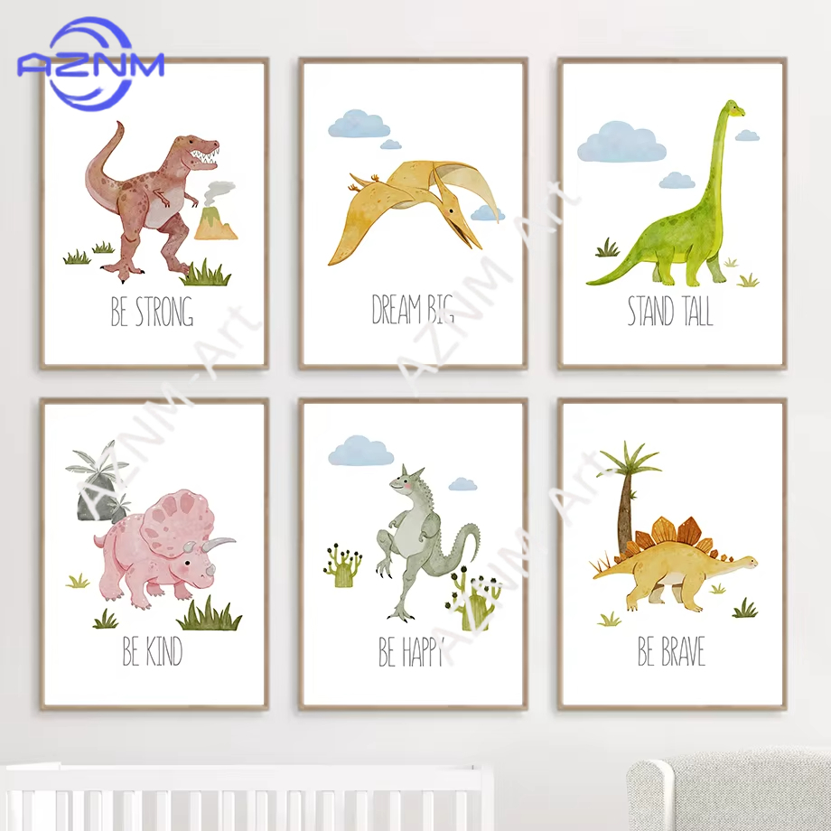 1PC/6PCS Dinosaur Inspirationa - Baby Nursery Quotes Wall Art ulasan dan harga