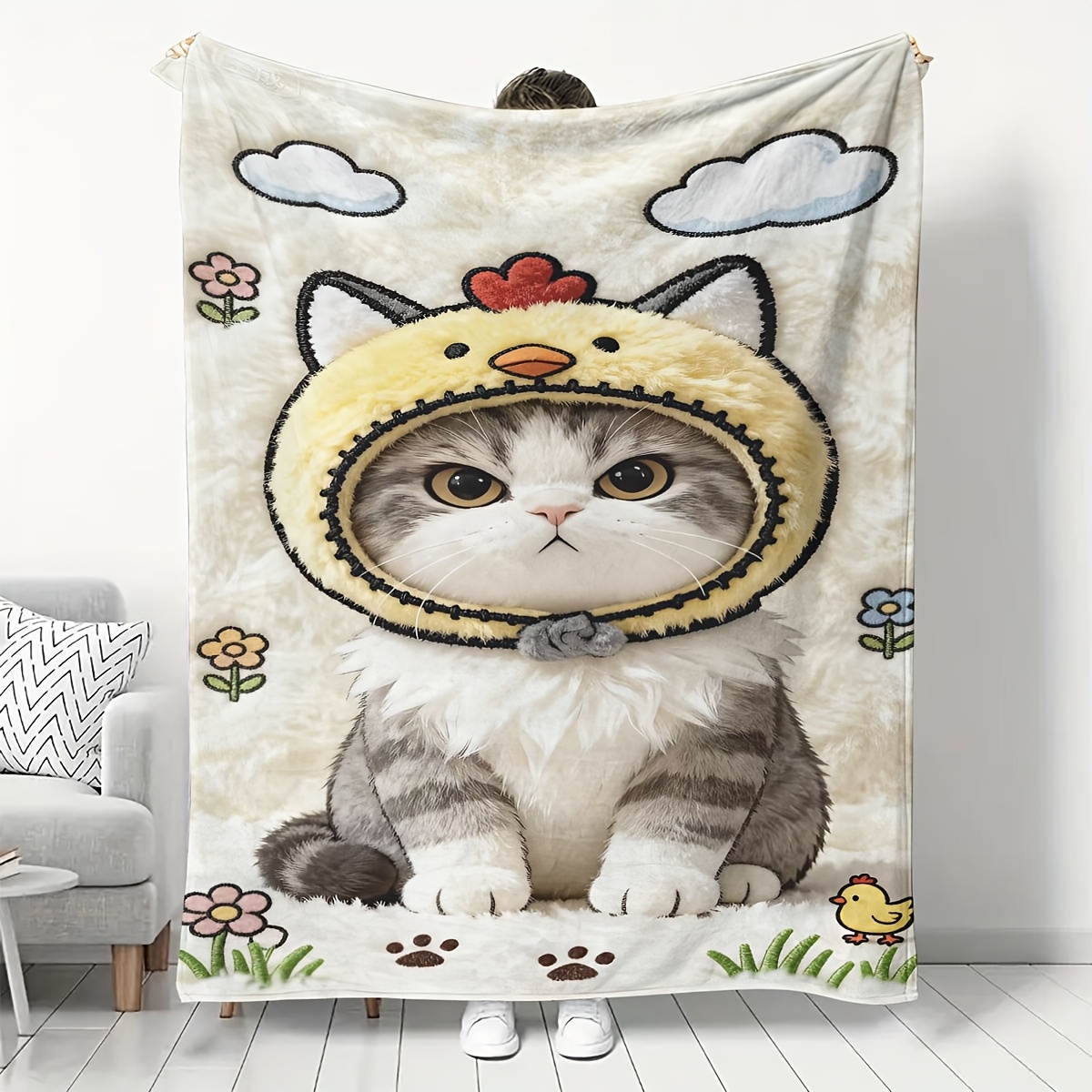 Ultra Soft Cat Cartoon Fleece  - Baby Nursery In Hospital ulasan dan harga
