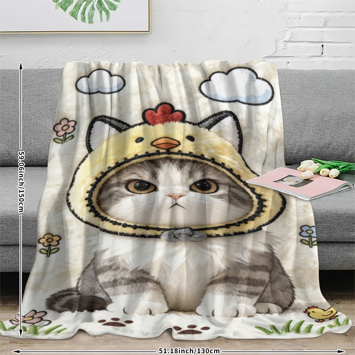 Ultra Soft Cat Cartoon Fleece  - Baby Nursery In Hospital ulasan dan harga