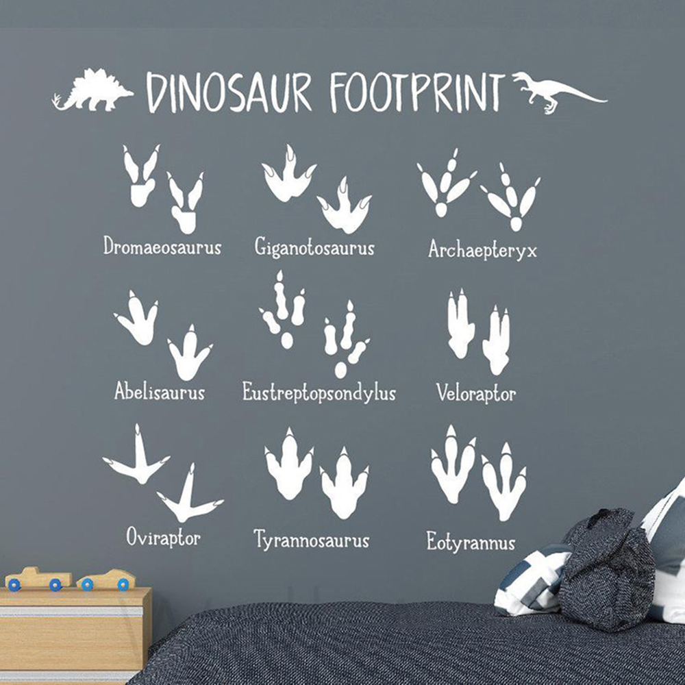 Cartoon Dinosaur Footprint Paw - Baby Nursery Vinyl Wall Stickers ulasan dan harga