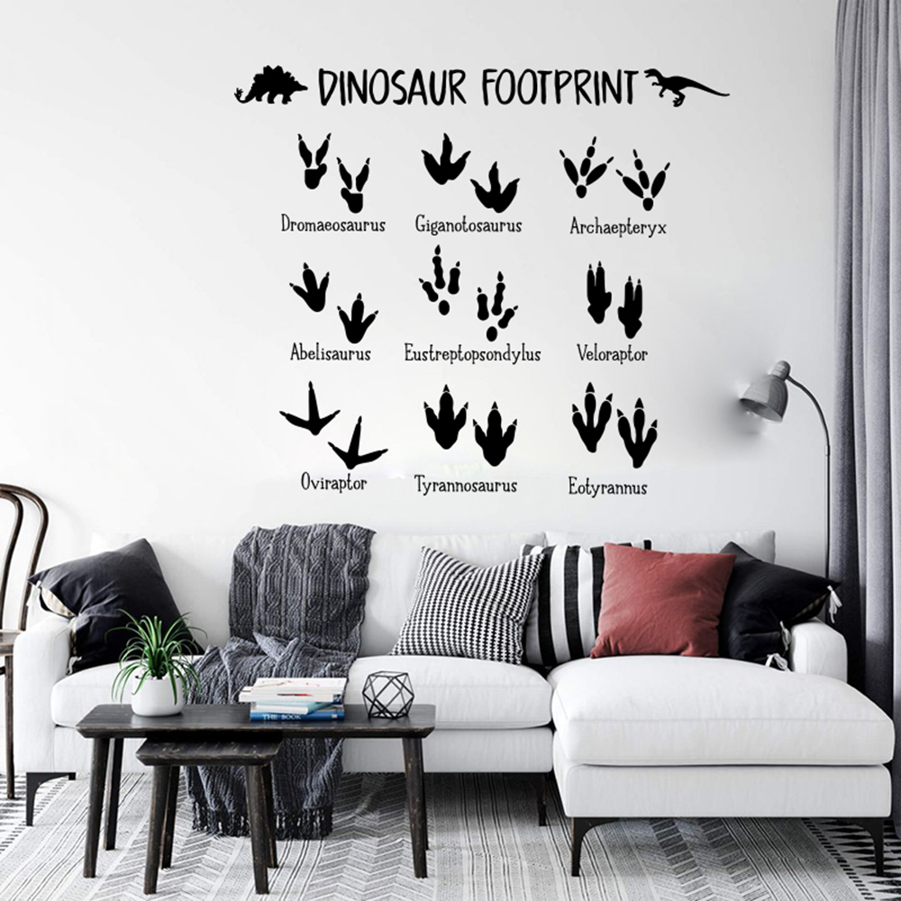 Cartoon Dinosaur Footprint Paw - Baby Nursery Vinyl Wall Stickers ulasan dan harga