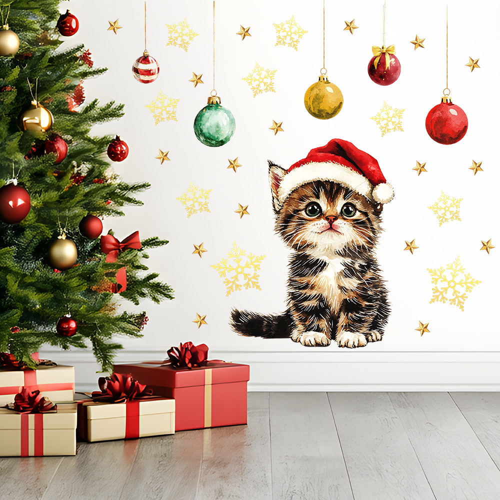 Cute Christmas Pets Wall Stick - Baby Nursery Vinyl Wall Stickers ulasan dan harga