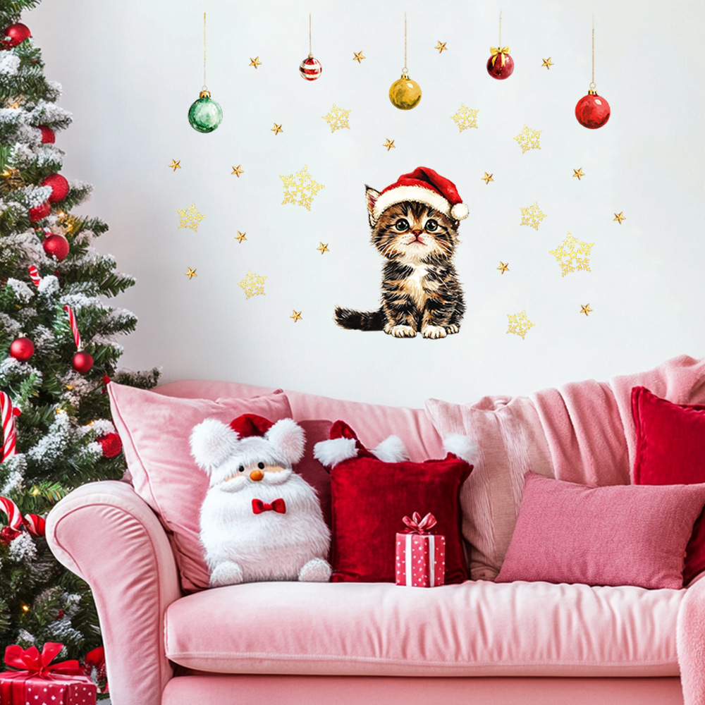 Cute Christmas Pets Wall Stick - Baby Nursery Vinyl Wall Stickers ulasan dan harga