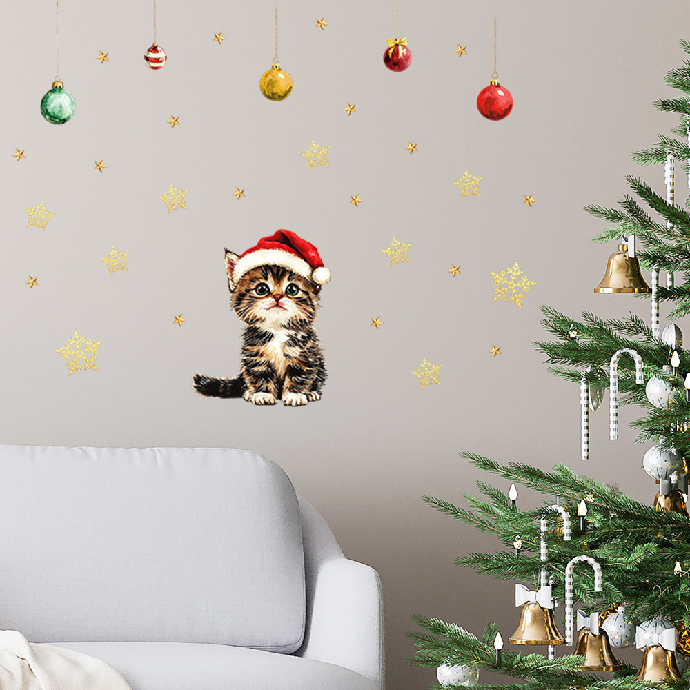 Cute Christmas Pets Wall Stick - Baby Nursery Vinyl Wall Stickers ulasan dan harga