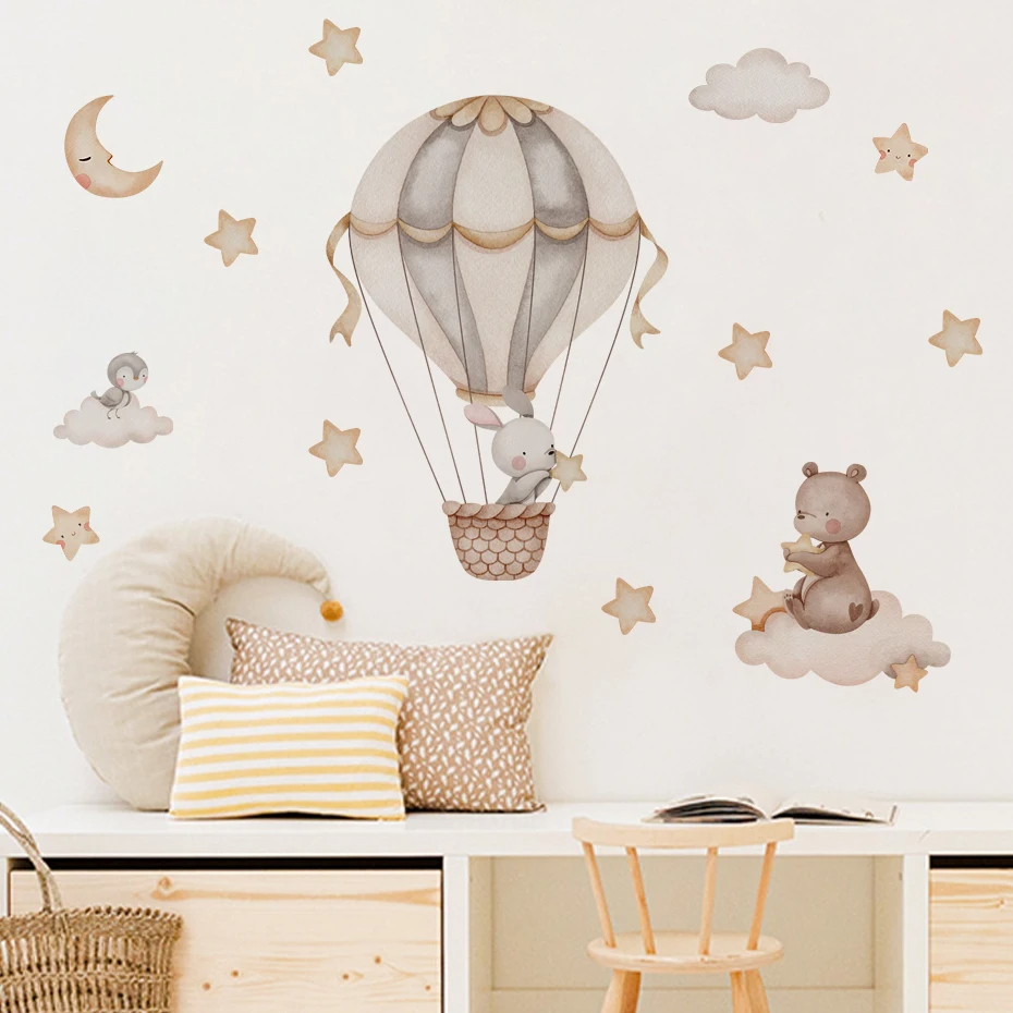 Watercolor Bear Hot Air Balloo - Baby Nursery Hot Air Balloon ulasan dan harga