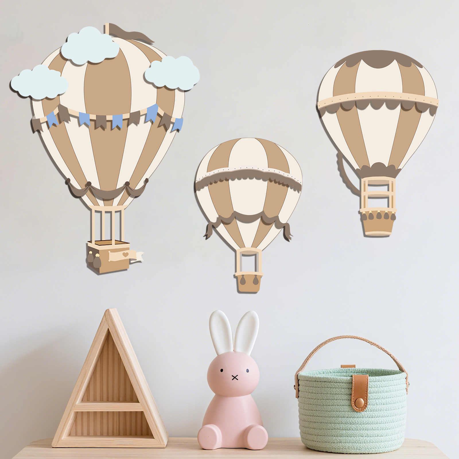 Neutral Hot Air Balloon Wooden - Baby Nursery Hot Air Balloon ulasan dan harga