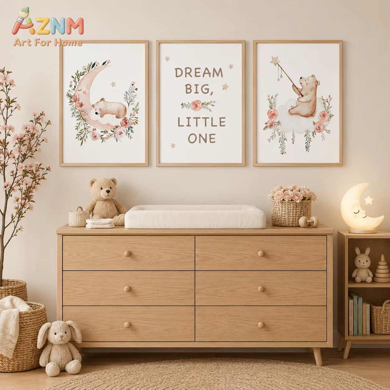 AZNM Nursery Flower Wall Art,  - Baby Nursery Quotes Wall Art ulasan dan harga