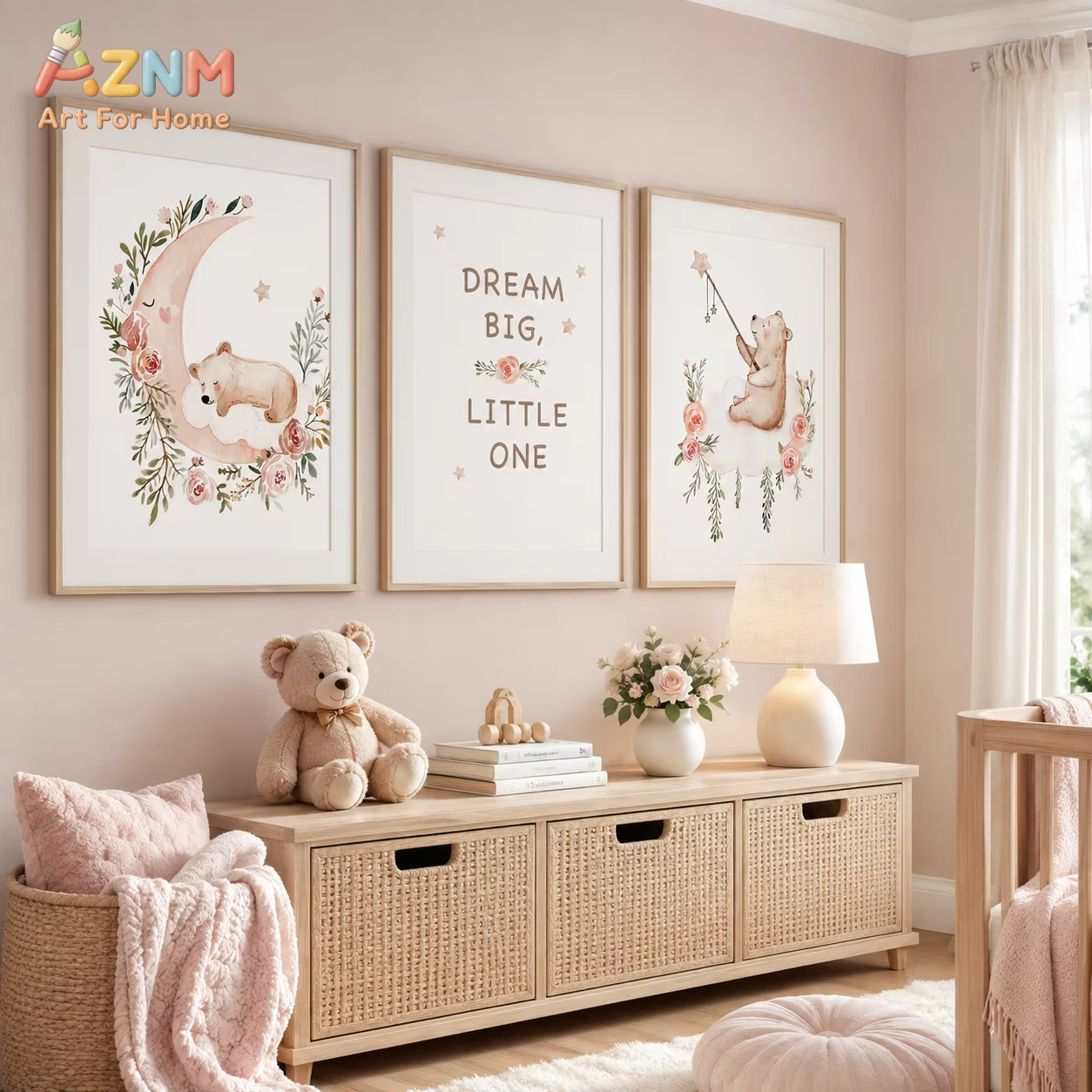 AZNM Nursery Flower Wall Art,  - Baby Nursery Quotes Wall Art ulasan dan harga