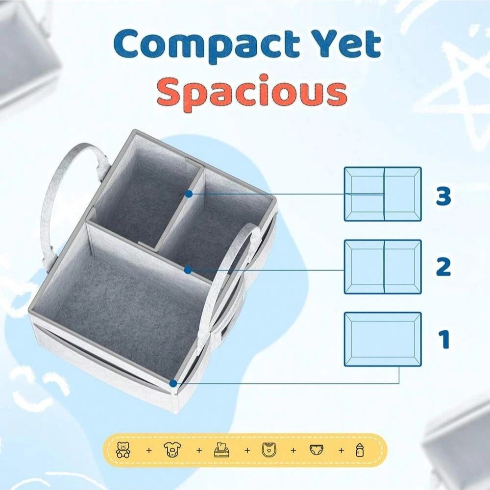 Baby Diaper Caddy with Handle, - Baby Nursery Gender Neutral ulasan dan harga