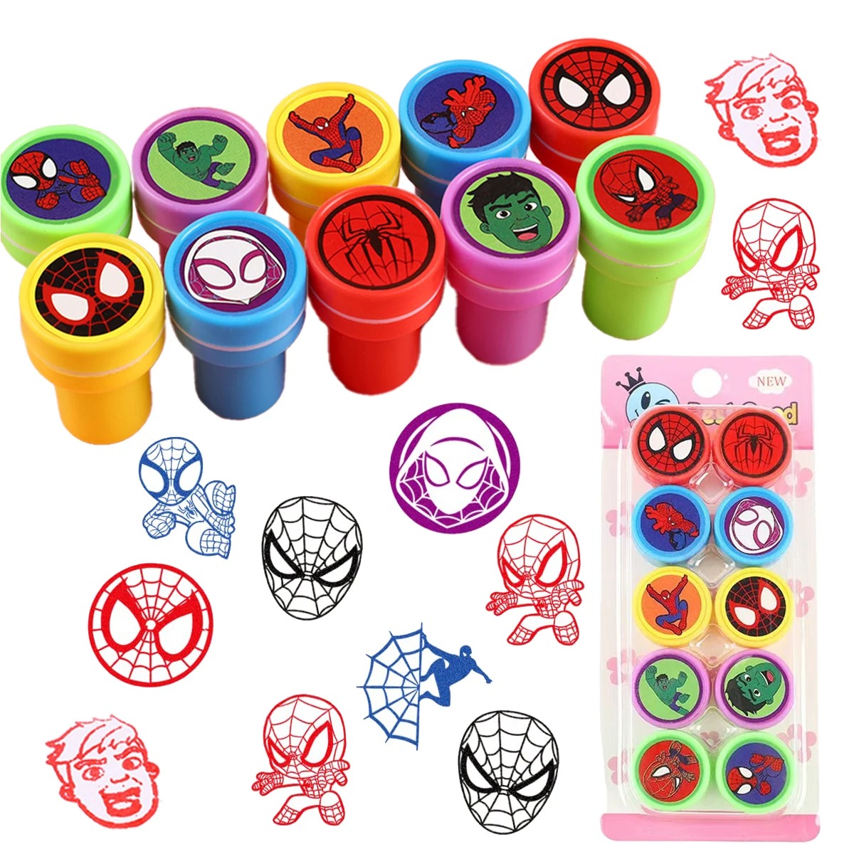 10Pcs/Set Spider--man Cartoon  - Footprint Ink Kit ulasan dan harga
