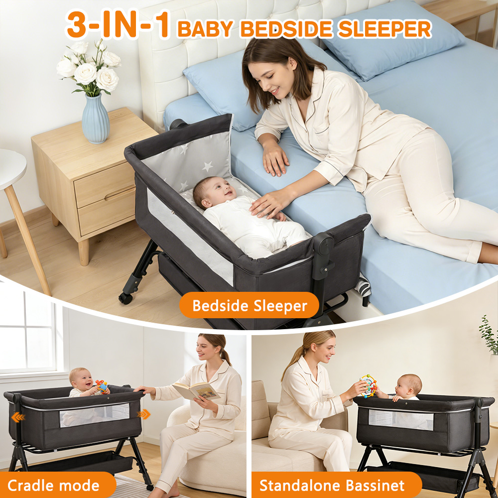 3 in 1 Baby Bassinet Bedside S - Bassinet Bedside Sleeper ulasan dan harga