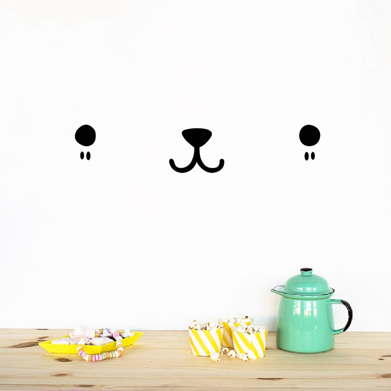 Cute Kawaii Face Wall Art Deca - Baby Nursery Vinyl Wall Stickers ulasan dan harga