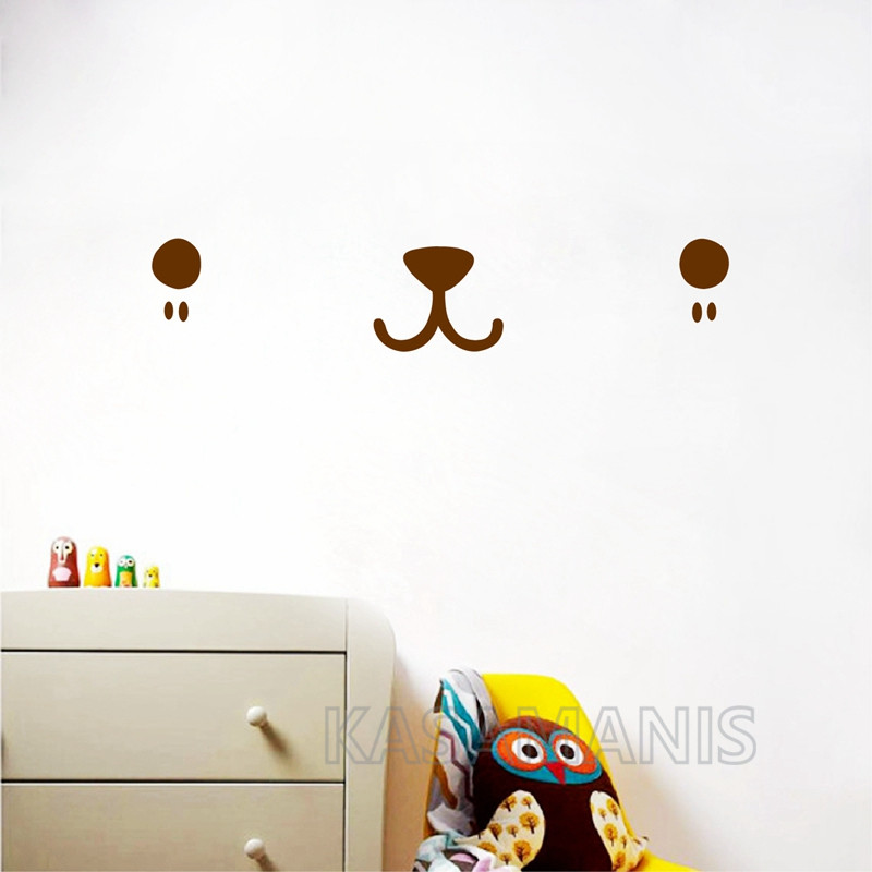 Cute Kawaii Face Wall Art Deca - Baby Nursery Vinyl Wall Stickers ulasan dan harga