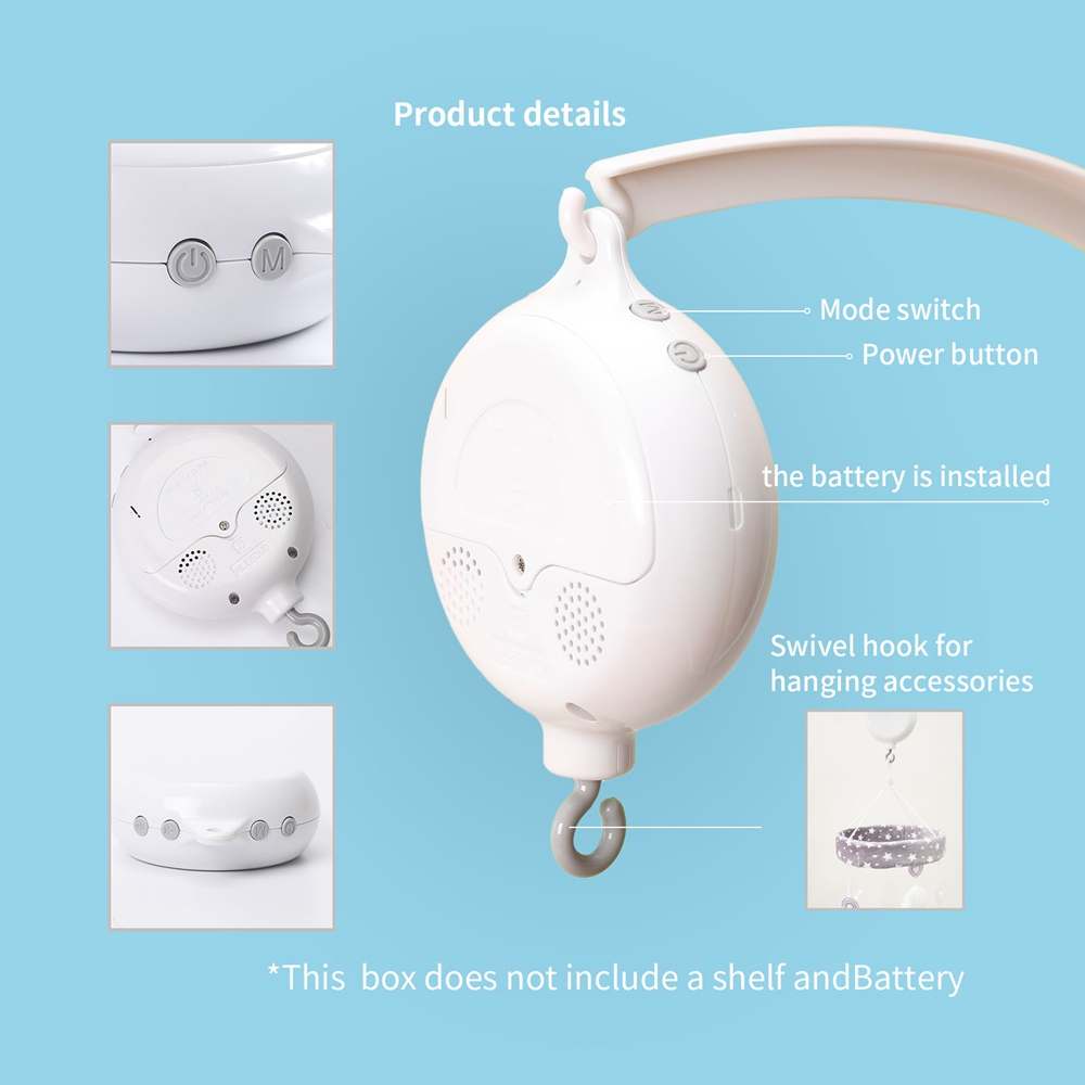 Crib Bell Rotary Music Box wit - Baby Nursery Music ulasan dan harga