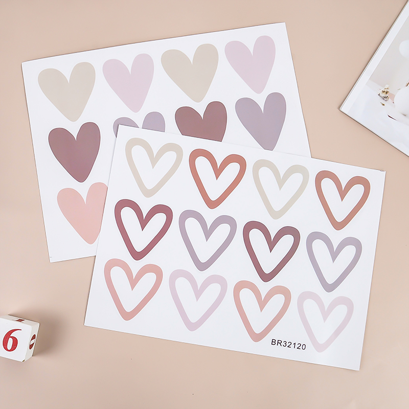 2pcs Lovely Hearts Ins Wall St - Baby Nursery Vinyl Wall Stickers ulasan dan harga
