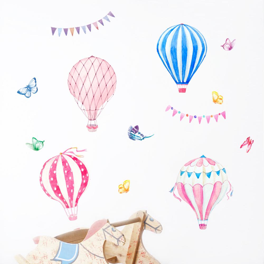 Cartoon Hot Air Balloon Wall S - Baby Nursery Hot Air Balloon ulasan dan harga