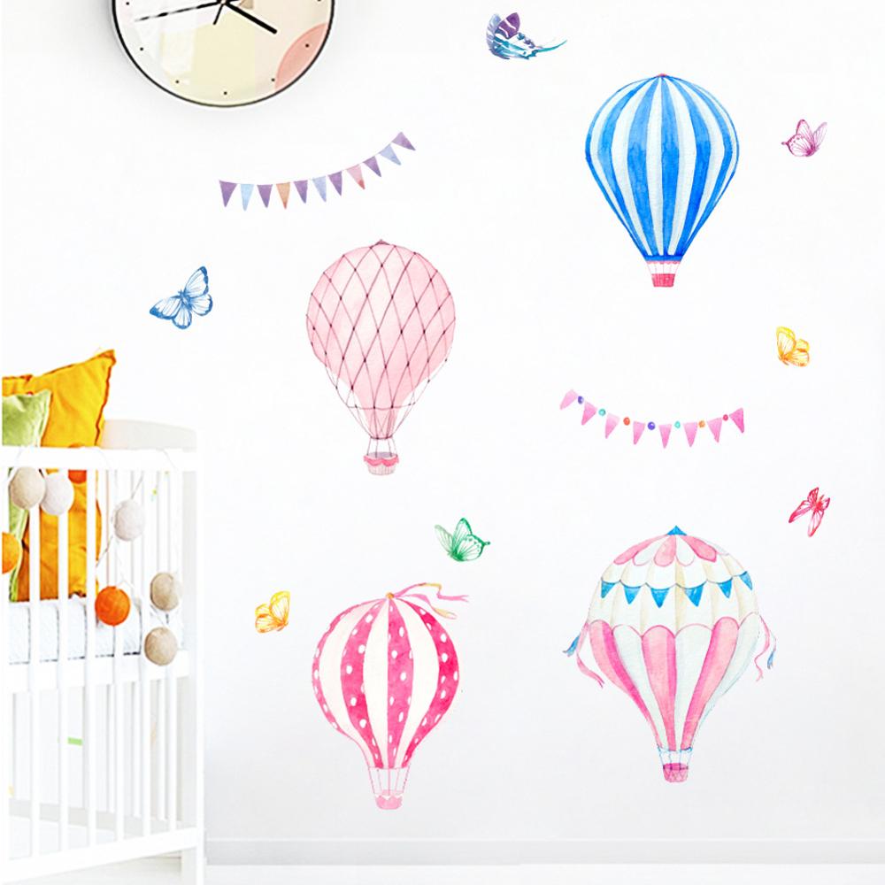 Cartoon Hot Air Balloon Wall S - Baby Nursery Hot Air Balloon ulasan dan harga