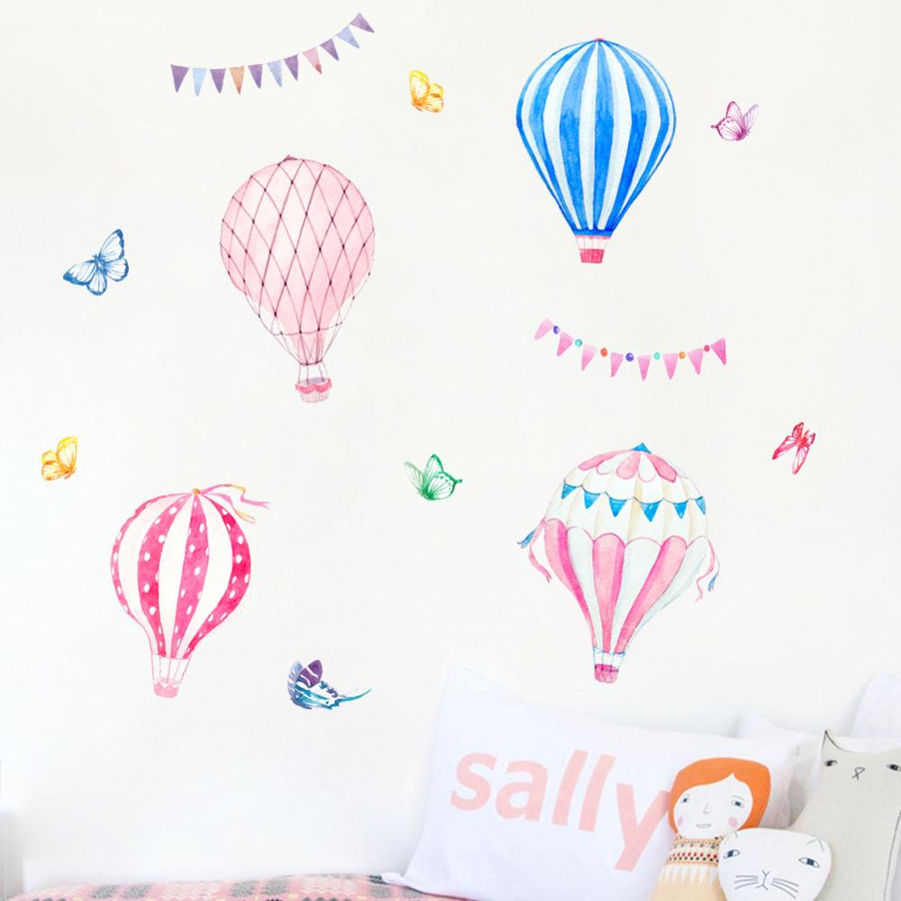 Cartoon Hot Air Balloon Wall S - Baby Nursery Hot Air Balloon ulasan dan harga