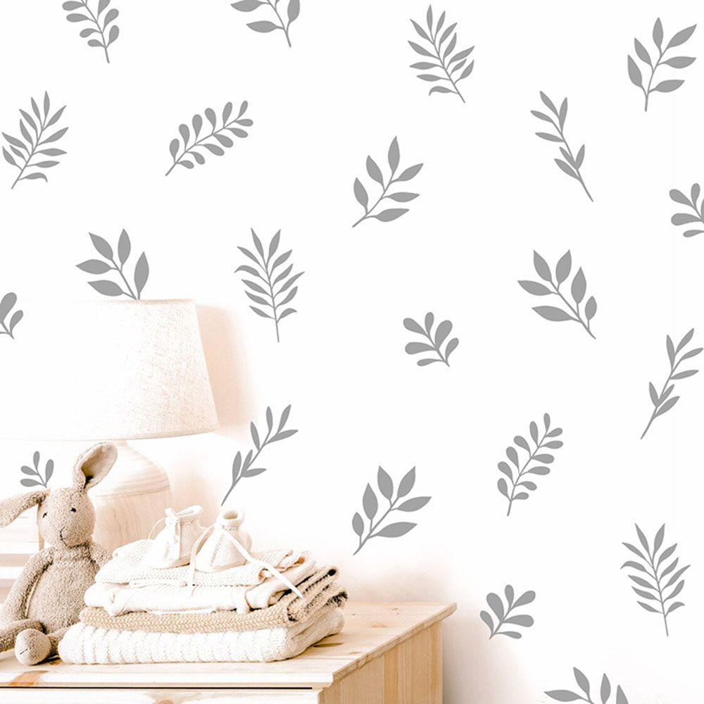 41Pcs Botanical Leaf Wall Stic - Baby Nursery Vinyl Wall Stickers ulasan dan harga