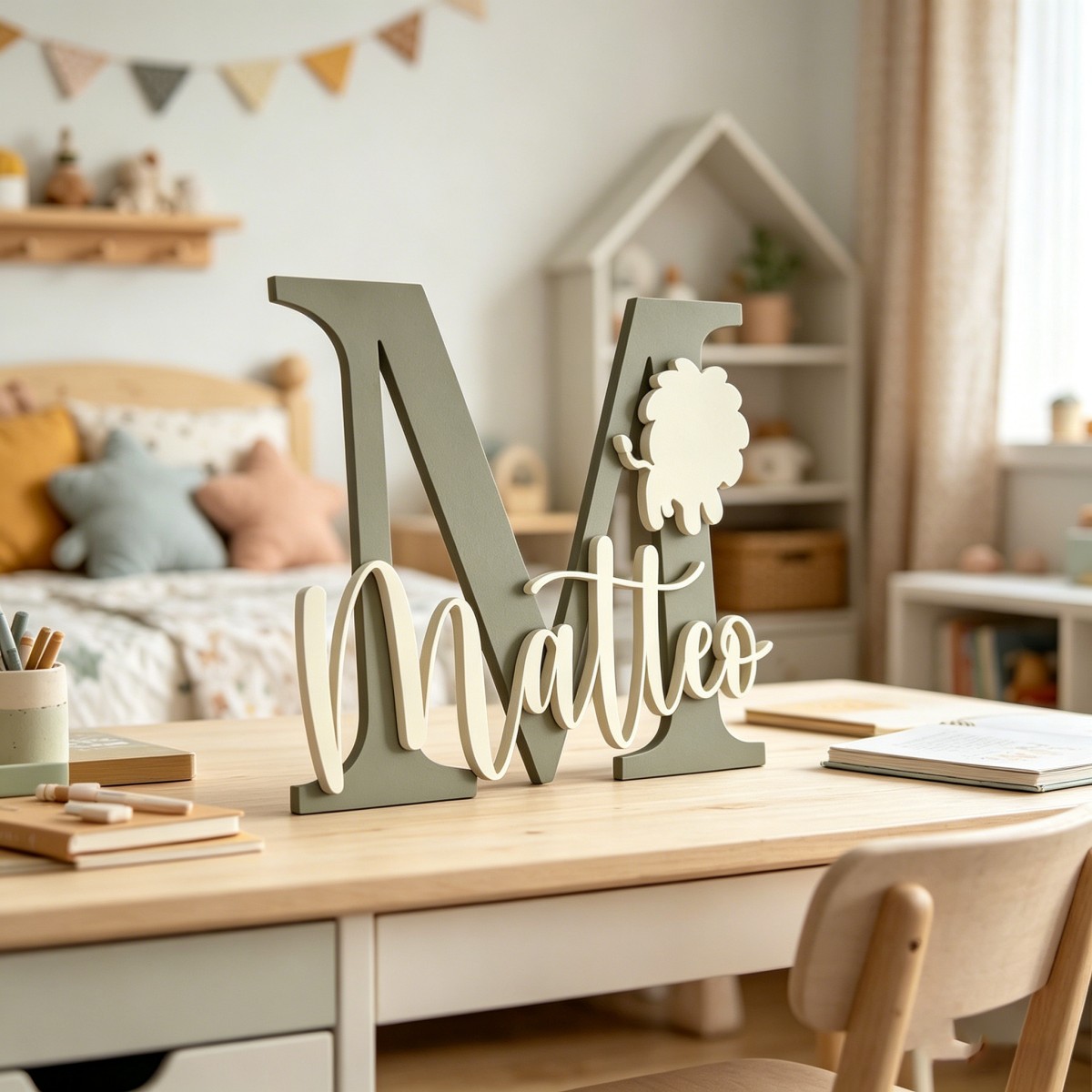 1Pc Custom Lion Name & Initial - Baby Nursery Usa ulasan dan harga