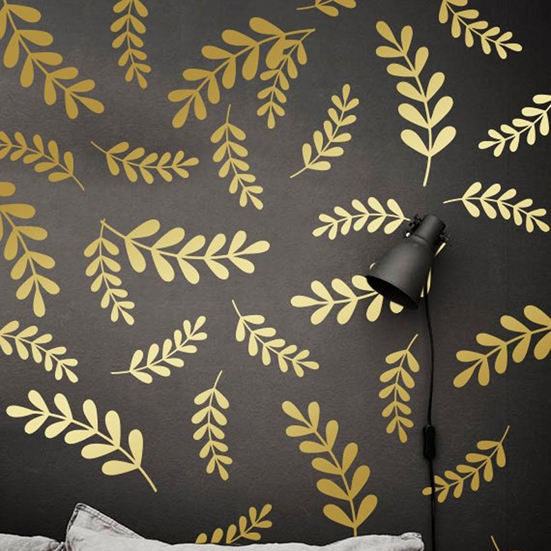 Botanical Leaf Floral Wall Sti - Baby Nursery Vinyl Wall Stickers ulasan dan harga