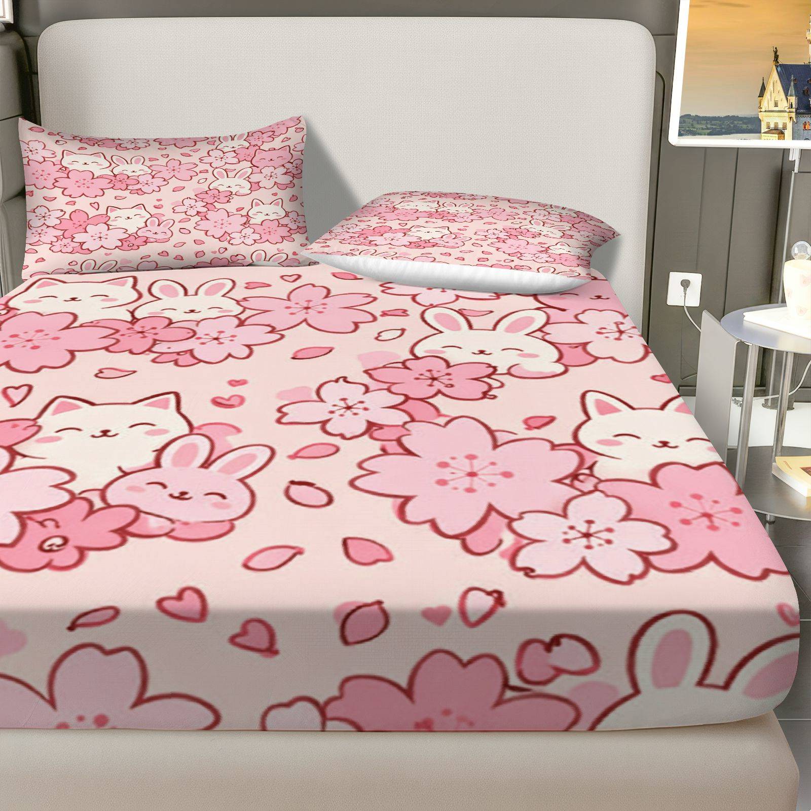 Sakura Rabbit Cat Bedding Set, - Baby Nursery Home ulasan dan harga
