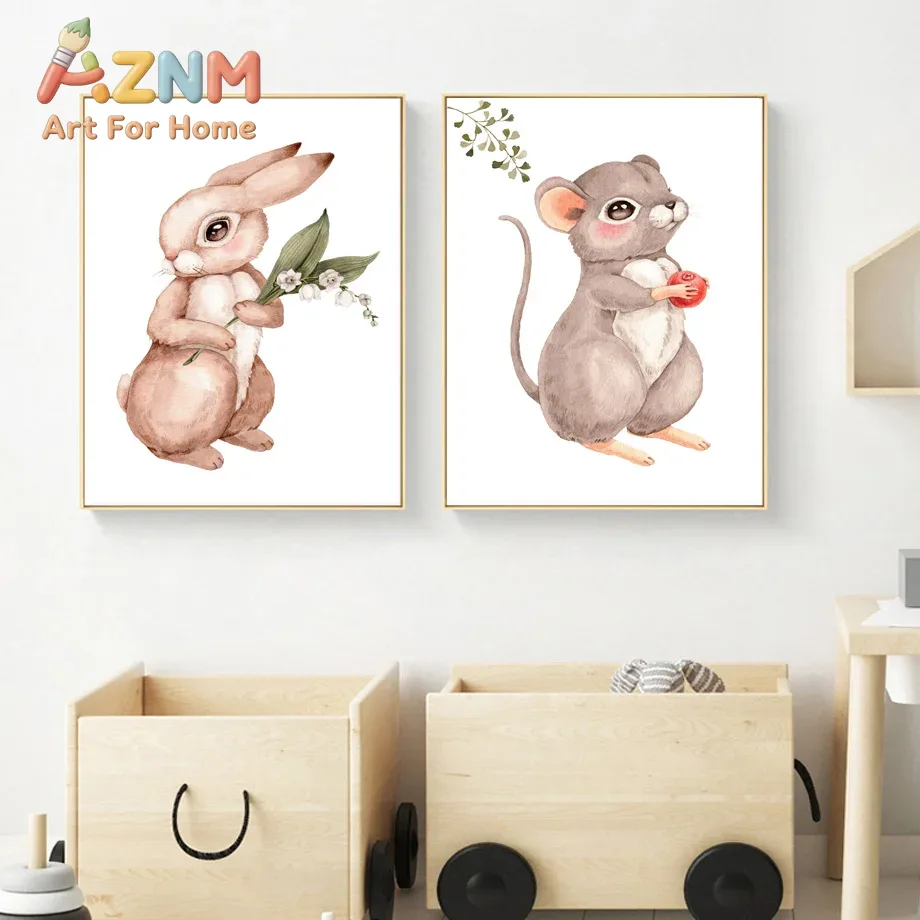 Watercolor Woodland Animal Nur - Baby Nursery Gender Neutral ulasan dan harga