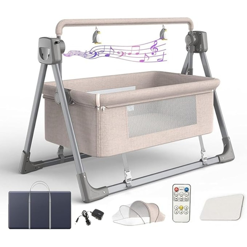 Rocking Bassinet for Baby Auto - Bassinet Bedside Sleeper ulasan dan harga