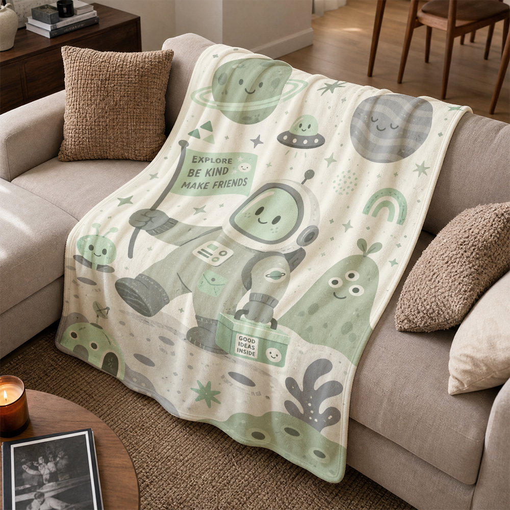 Cute Boho Alien Planets Throw  - Baby Nursery In Hospital ulasan dan harga